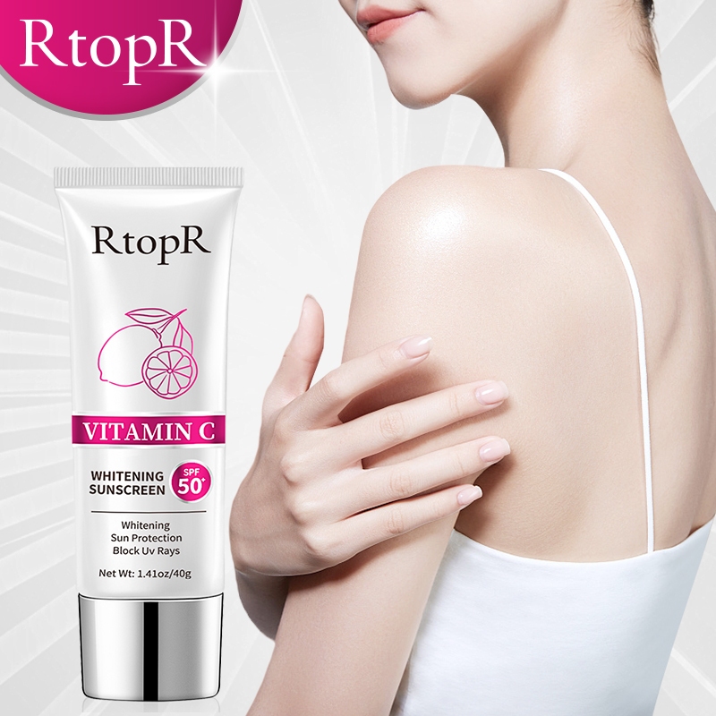 RtopR Kem Chống Nắng Dưỡng Trắng Da Vitamin C SPF50+ Bảo vệ chống tia cực tím dưỡng ẩm làm trắng kem chống nắng Không thấm nước chống mồ hôi Dưỡng ẩm chống nước cho cơ thể Dưỡng da 40g