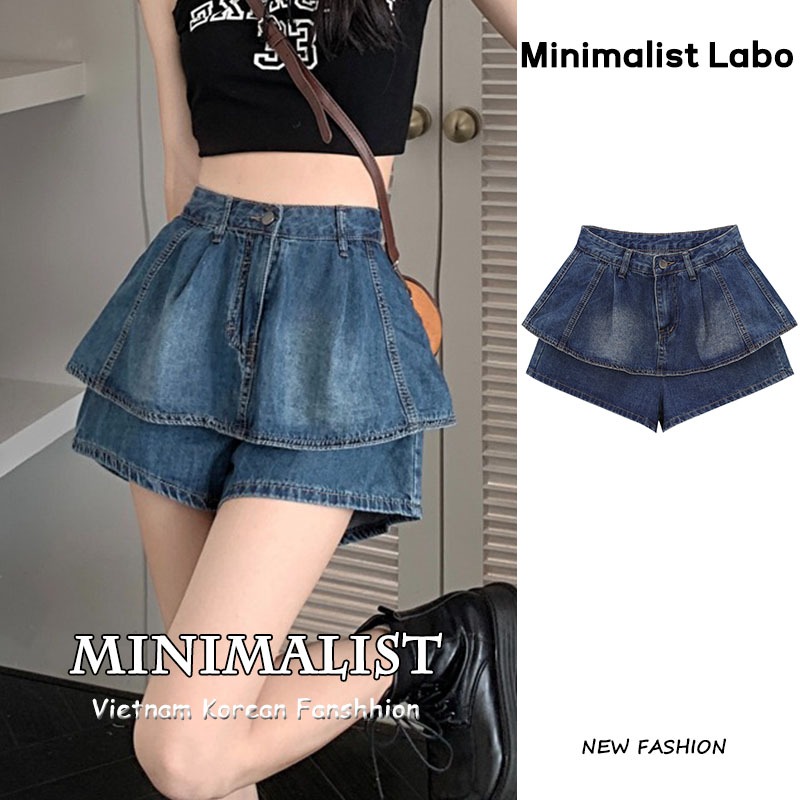 Minimalist Labo Chân Váy Jeans Ngắn Thời Trang Dành Cho Nữ