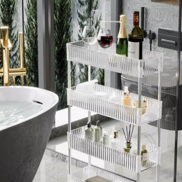 SPIRIT Bathroom Phòng tắm Gap Kệ Mỹ phẩm phòng Giá lưu trữ trong suốt Tổ chức nhiều lớp