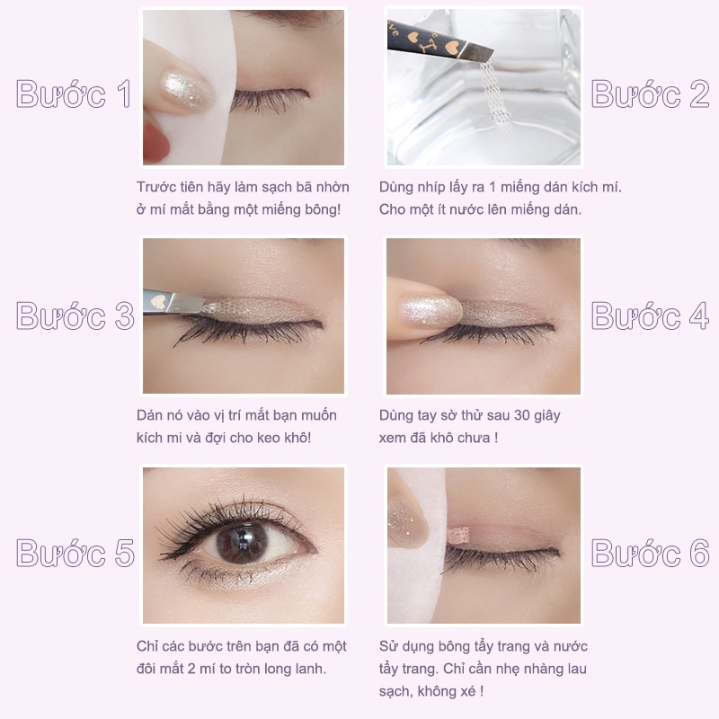 Minijumie Bộ Miếng Dán Ren Lưới Hai Mắt Kích Mí 300 Vô Hình Không Để Lại Dấu Vết Lâu Trôi