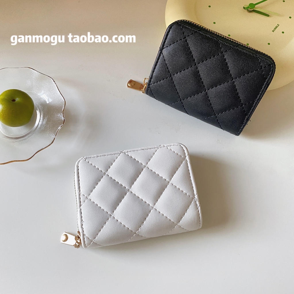 SHI CHEN Ví Ngắn mini Có Khóa Kéo Thêu Họa Tiết Phong Cách Hàn Quốc Cho Nữ