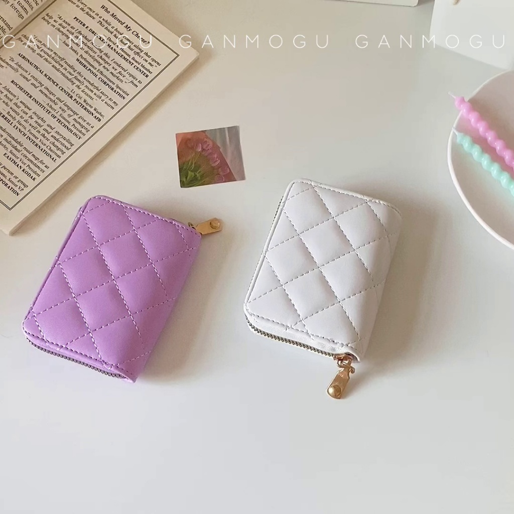 SHI CHEN Ví Ngắn mini Có Khóa Kéo Thêu Họa Tiết Phong Cách Hàn Quốc Cho Nữ