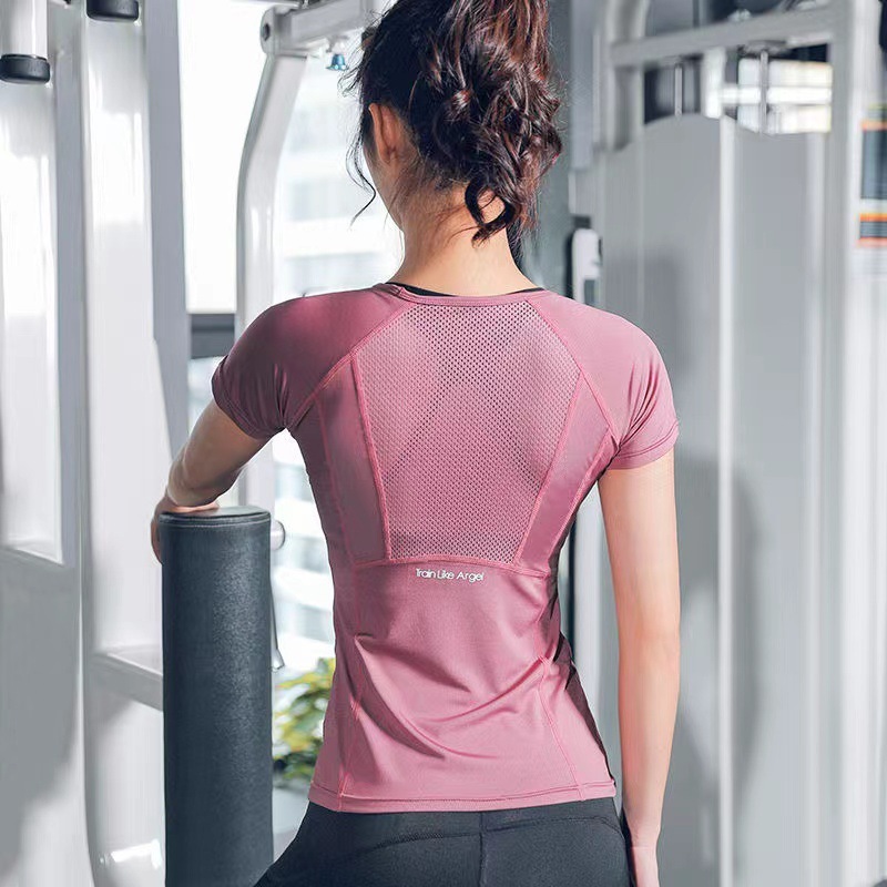 Áo Thun Thể Thao Ngắn Tay Thoáng Khí Mau Khô Thời Trang Cho Nữ