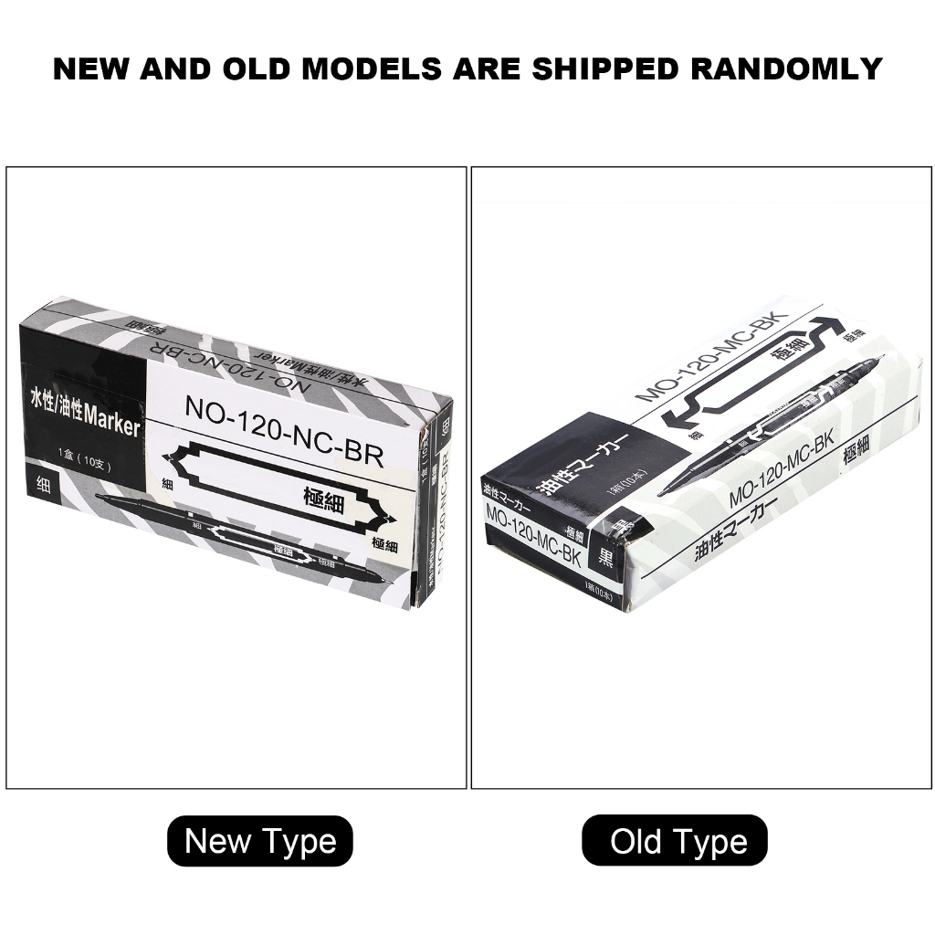 10 Cái/hộp Đen Đôi Kết Thúc Da Bút Hình Xăm Xuyên Định Vị Đánh Dấu Dụng Cụ