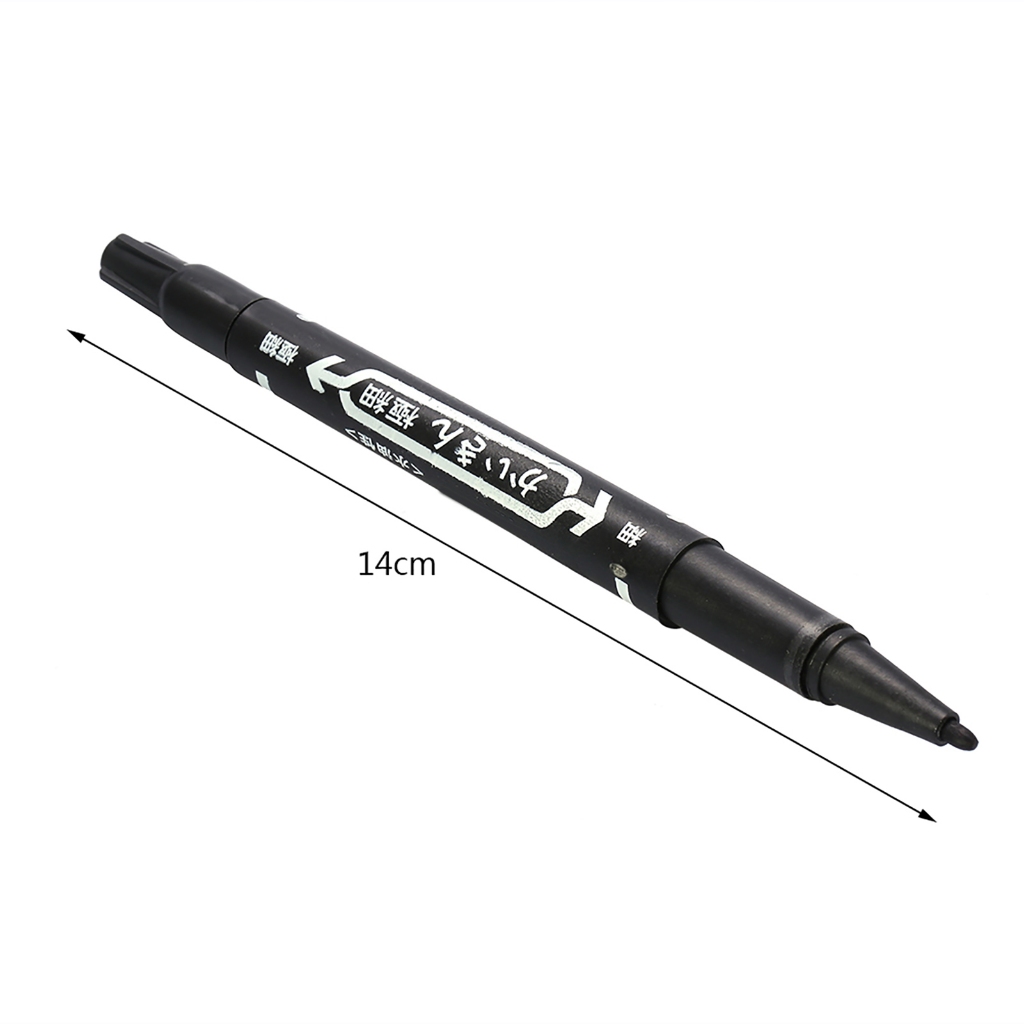 10 Cái/hộp Đen Đôi Kết Thúc Da Bút Hình Xăm Xuyên Định Vị Đánh Dấu Dụng Cụ