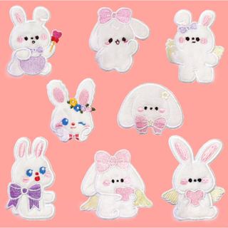 Miếng Dán Vải Lông Tự Dính Thêu Hình Thỏ Hoạt Hình Trang Trí Quần Áo Thời Trang Dành Cho Trẻ Em