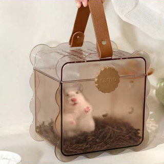 CARNO Kano Lồng Nuôi Chuột hamster Đi Du Lịch Tiện Lợi Lồng mang đi, lồng nuôi chuột hamster ngoài trời, không gian rộng rãi, lồng đeo chéo di động, móc túi mật ong, gấu vàng, du lịch xách tay
