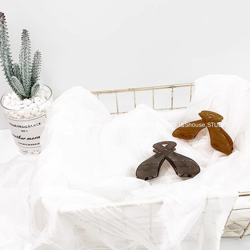 Kf010 Kẹp Tóc acrylic Hình Xương Cá Cỡ Lớn Phong Cách Hàn Quốc Đơn Giản Dành Cho Nữ