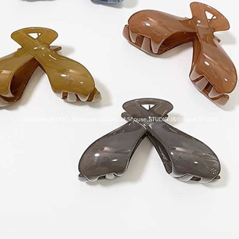 Kf010 Kẹp Tóc acrylic Hình Xương Cá Cỡ Lớn Phong Cách Hàn Quốc Đơn Giản Dành Cho Nữ