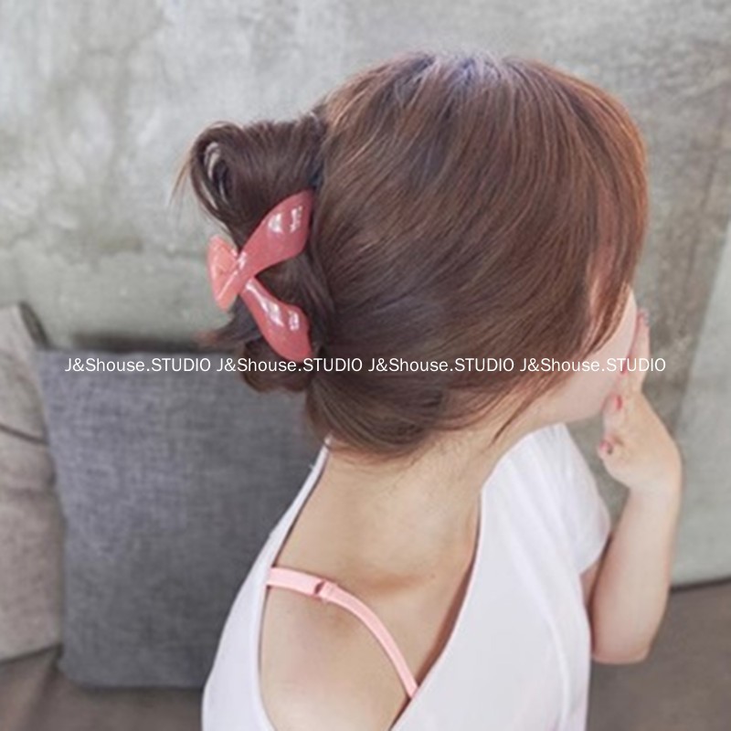 Kf010 Kẹp Tóc acrylic Hình Xương Cá Cỡ Lớn Phong Cách Hàn Quốc Đơn Giản Dành Cho Nữ