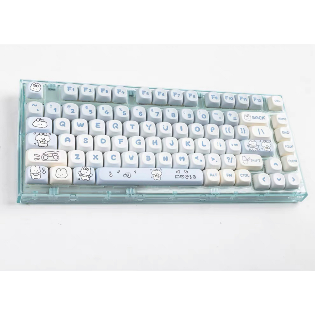 139 Phím Ban nhạc Puppies Keycaps MOA Chiều cao PBT Chất liệu Thăng hoa nhiệt Màu tím Bàn phím cơ khí Keycap Phù hợp 61/68/75/84/87/96/98/104/108