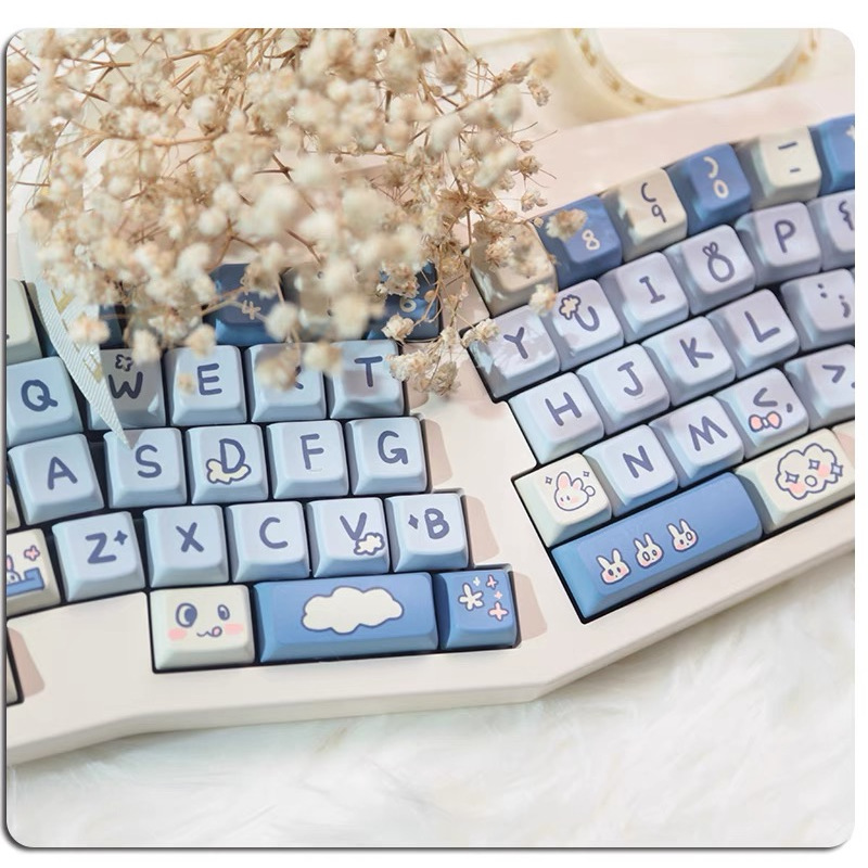 74/151 Phím Dudu Rabbit Keycaps MDA/Cherry Chiều Cao PBT Chất liệu Năm mặt thăng hoa nhiệt cá nhân tùy dương Keycaps Áp dụng 61/68/75/84/87/104/108 keycaps