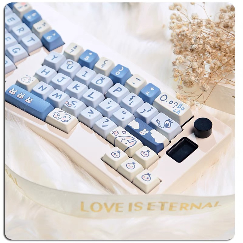 74/151 Phím Dudu Rabbit Keycaps MDA/Cherry Chiều Cao PBT Chất liệu Năm mặt thăng hoa nhiệt cá nhân tùy dương Keycaps Áp dụng 61/68/75/84/87/104/108 keycaps