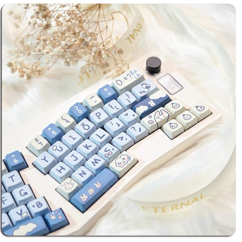 74/151 Phím Dudu Rabbit Keycaps MDA/Cherry Chiều Cao PBT Chất liệu Năm mặt thăng hoa nhiệt cá nhân tùy dương Keycaps Áp dụng 61/68/75/84/87/104/108 keycaps