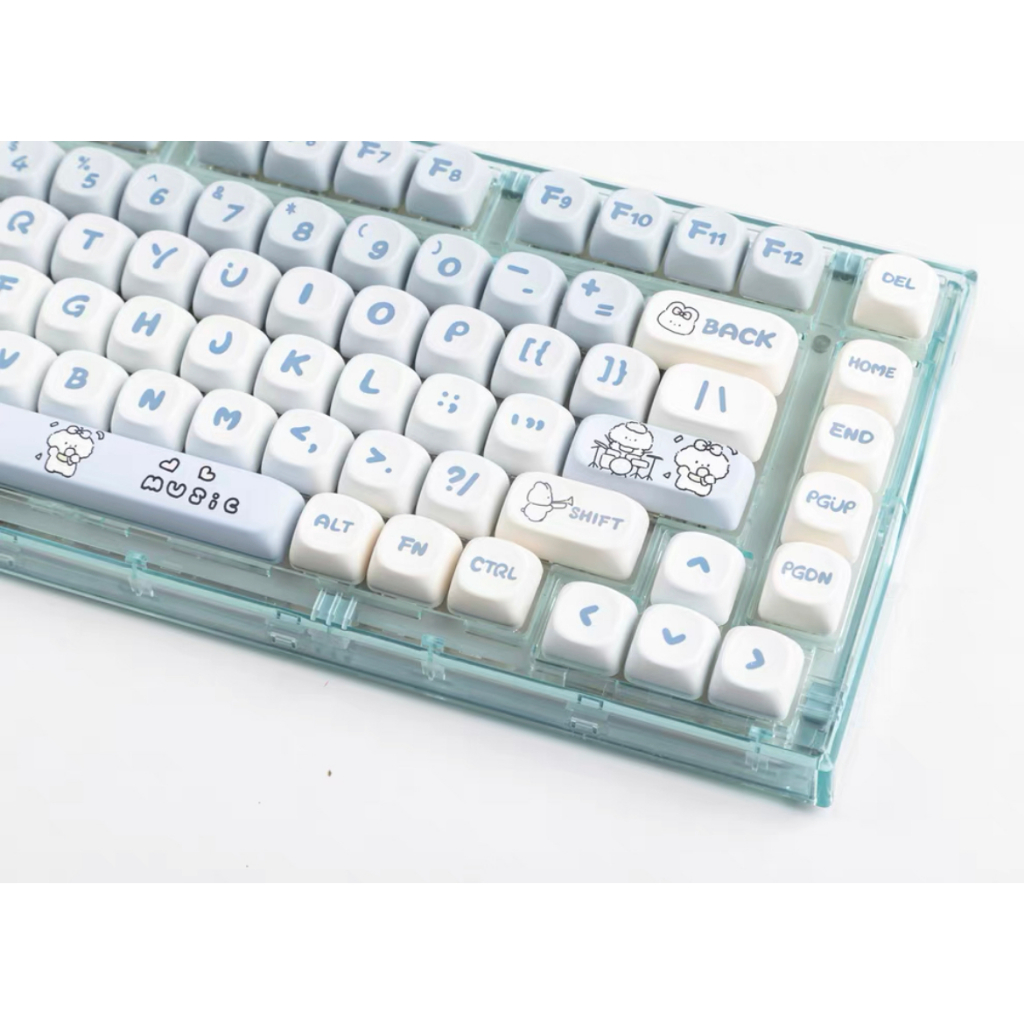 139 Phím Ban nhạc Puppies Keycaps MOA Chiều cao PBT Chất liệu Thăng hoa nhiệt Màu tím Bàn phím cơ khí Keycap Phù hợp 61/68/75/84/87/96/98/104/108
