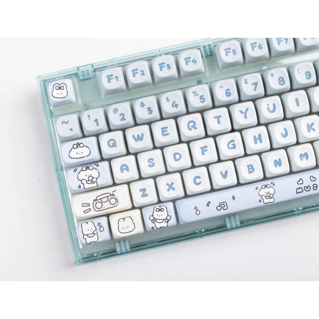 139 Phím Ban nhạc Puppies Keycaps MOA Chiều cao PBT Chất liệu Thăng hoa nhiệt Màu tím Bàn phím cơ khí Keycap Phù hợp 61/68/75/84/87/96/98/104/108