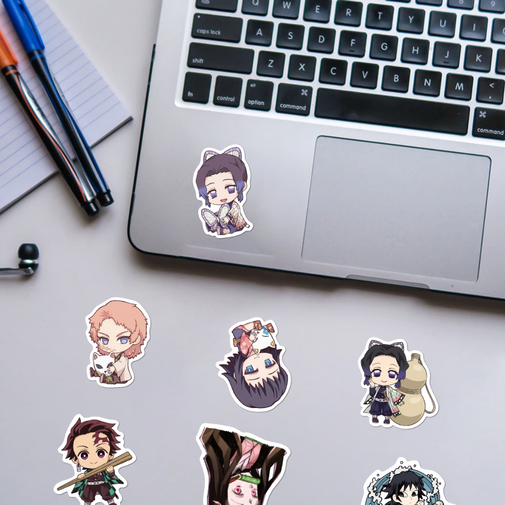 Set 50 miếng dán trang trí laptop hình nhân vật anime Demon Slayer chống thấm nước