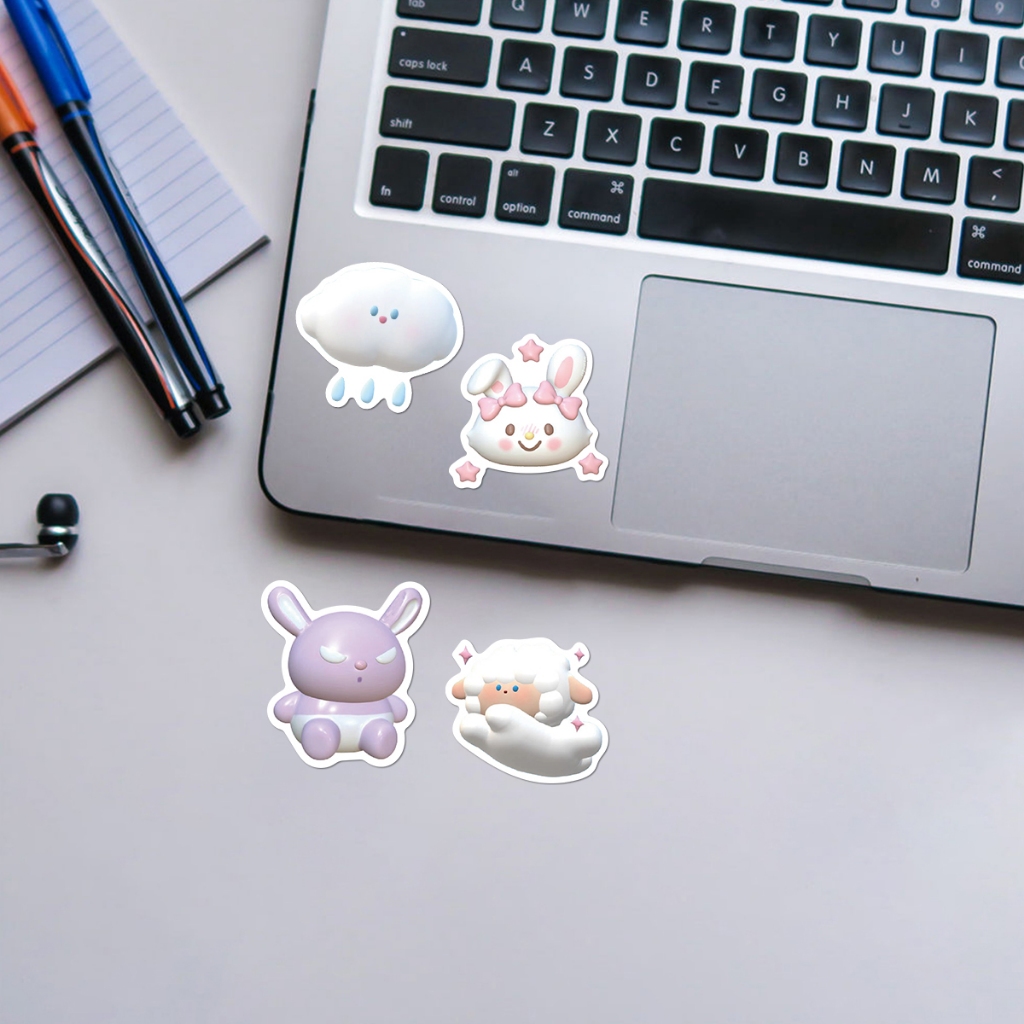Bộ 51 Miếng Dán 3D Hình Sanrio Hellokitty Mymelody Kuromi Dễ Thương