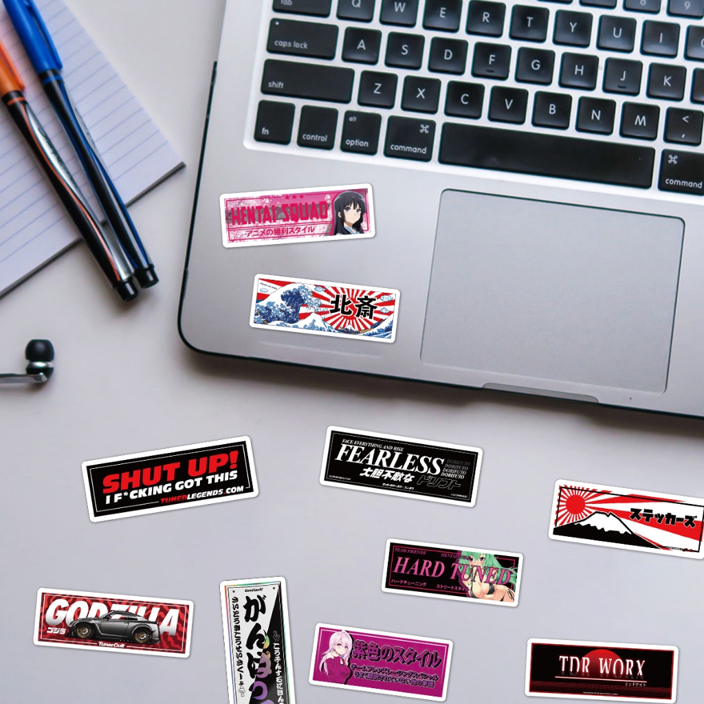 Bộ 66/ Đề Can Hình Anime Nhật Bản JDM Racing Car Trang Trí Laptop Xe Máy Xe Hơi Chống Thấm Nước