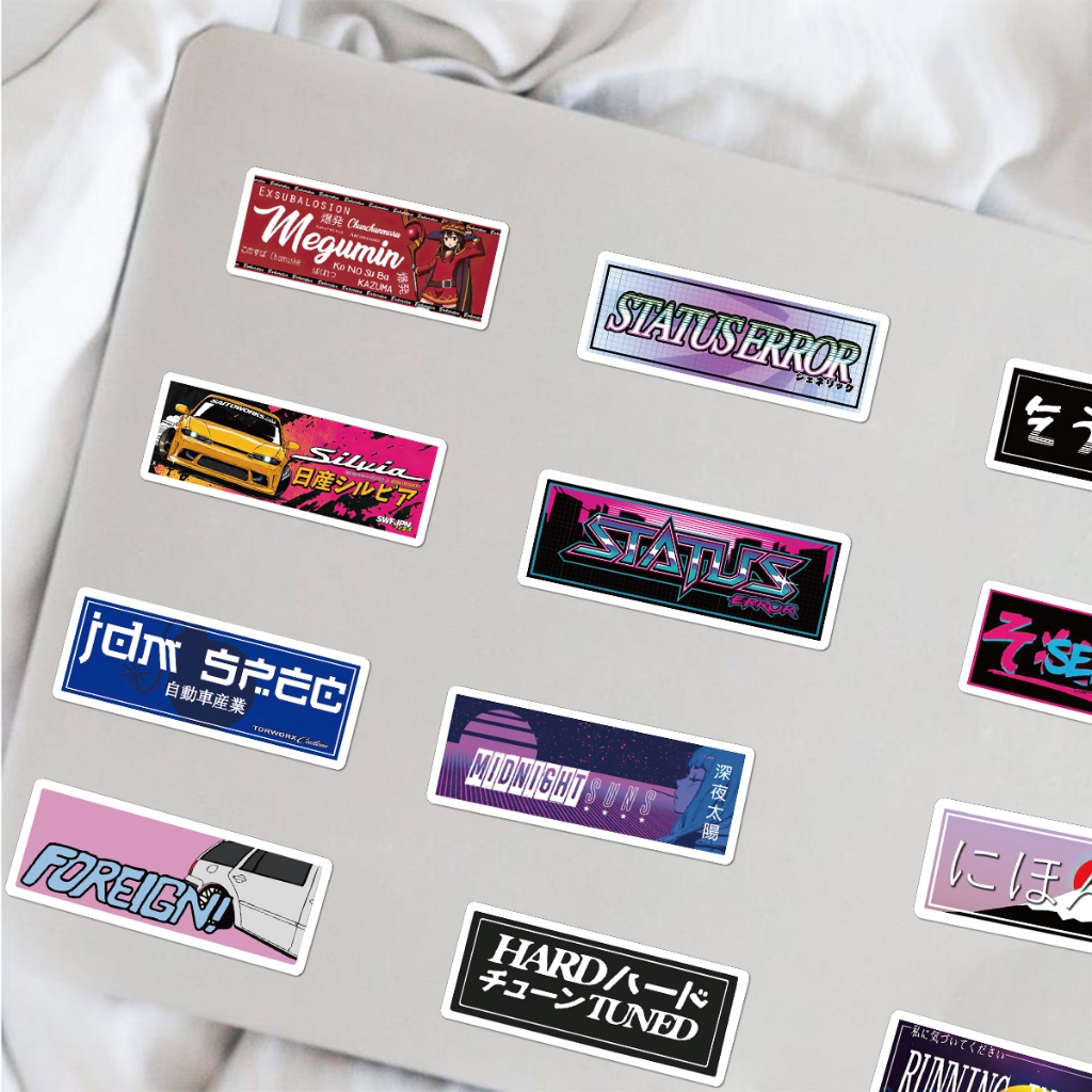 Bộ 66/ Đề Can Hình Anime Nhật Bản JDM Racing Car Trang Trí Laptop Xe Máy Xe Hơi Chống Thấm Nước