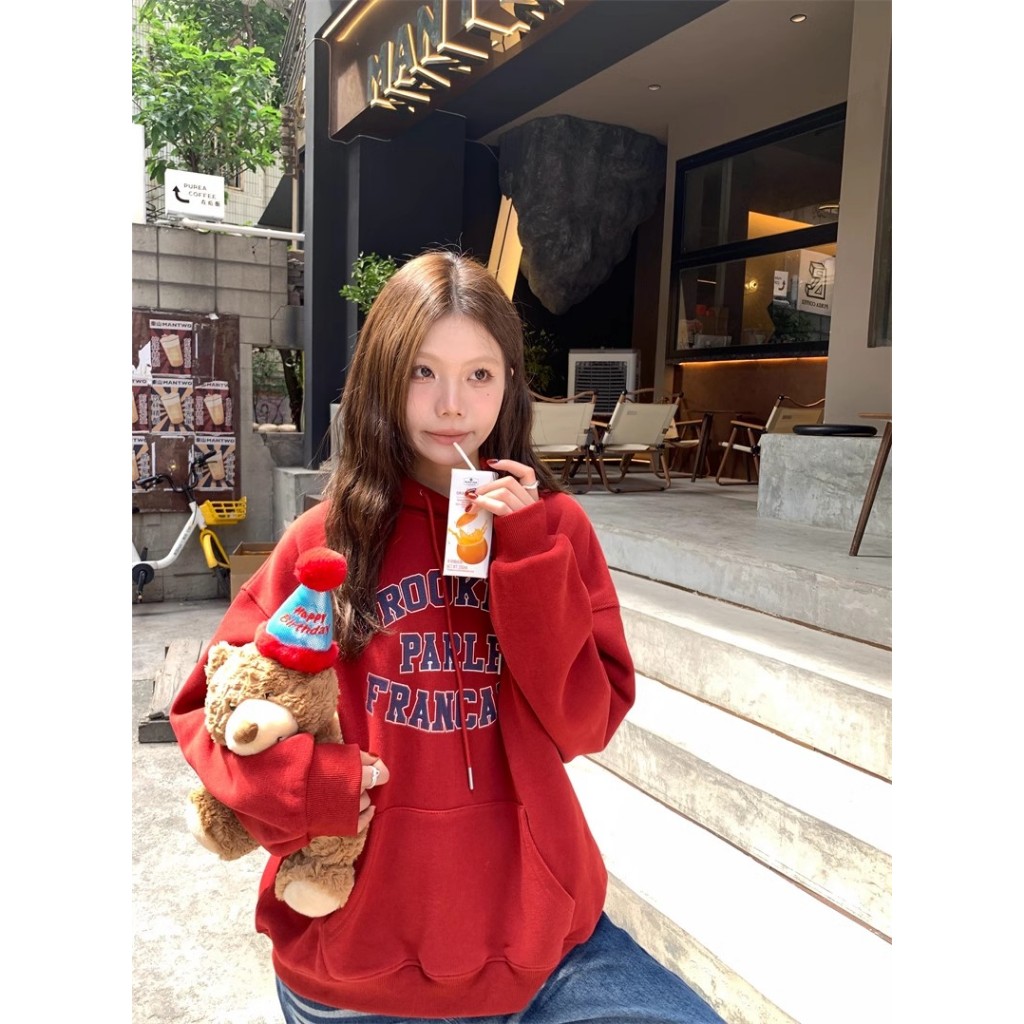 Áo Hoodie Tay Dài In Chữ Thời Trang Mùa Đông