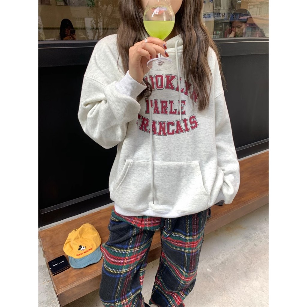 Áo Hoodie Tay Dài In Chữ Thời Trang Mùa Đông