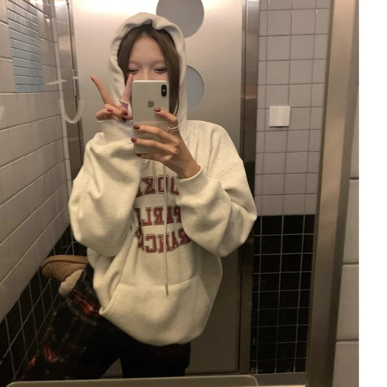 Áo Hoodie Tay Dài In Chữ Thời Trang Mùa Đông