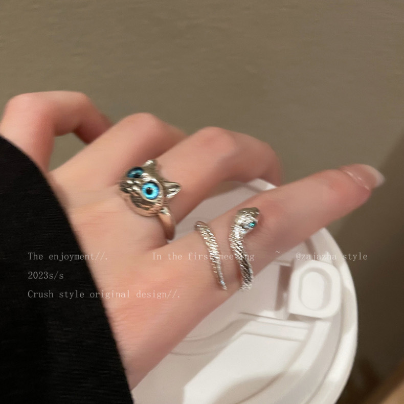 Nhẫn Đeo Ngón Trỏ Hình Rắn / Mèo Độc Đáo Thời Trang Cho Nữ