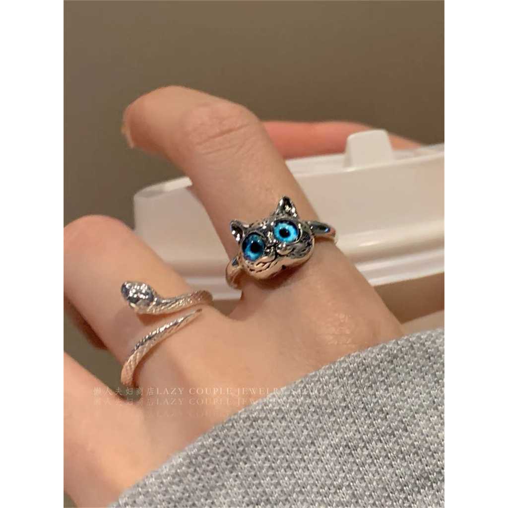 Nhẫn Đeo Ngón Trỏ Hình Rắn / Mèo Độc Đáo Thời Trang Cho Nữ