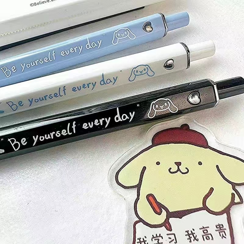 Bút Mực Đen Nhanh Khô Ngòi 0.5mm In Họa Tiết Hoạt Hình Chất Lượng Cao Cho Học Sinh