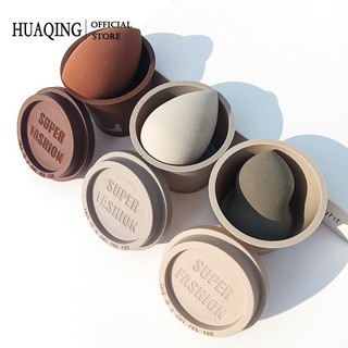 Mút trang điểm HUAQING có hộp hình cốc cà phê chất lượng