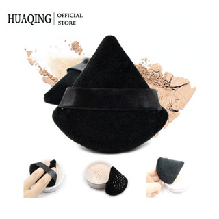 Mút trang điểm HUAQING hình tam giác bằng cotton mềm nhẹ nhàng có thể làm sạch