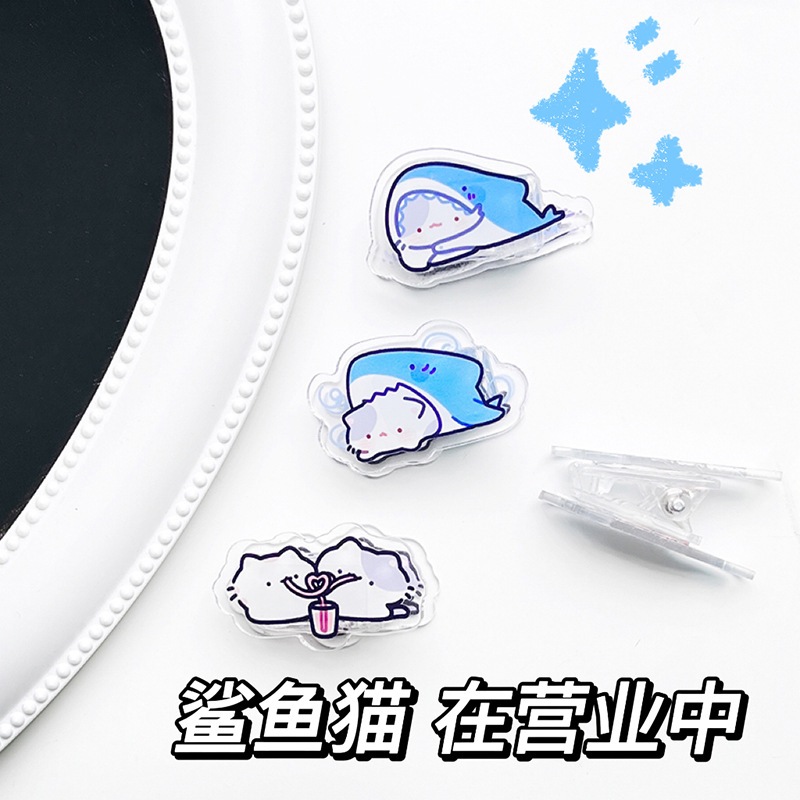 Kẹp Tài Liệu Bằng Acrylic Hai Mặt Hình Cá Mập / Chuột Hamster Hoạt Hình Cho Văn Phòng