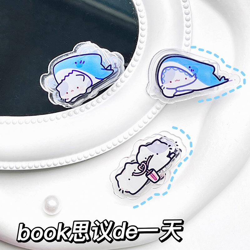 Kẹp Tài Liệu Bằng Acrylic Hai Mặt Hình Cá Mập / Chuột Hamster Hoạt Hình Cho Văn Phòng