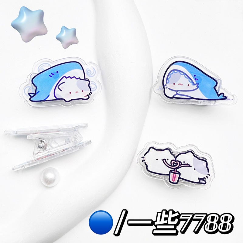 Kẹp Tài Liệu Bằng Acrylic Hai Mặt Hình Cá Mập / Chuột Hamster Hoạt Hình Cho Văn Phòng