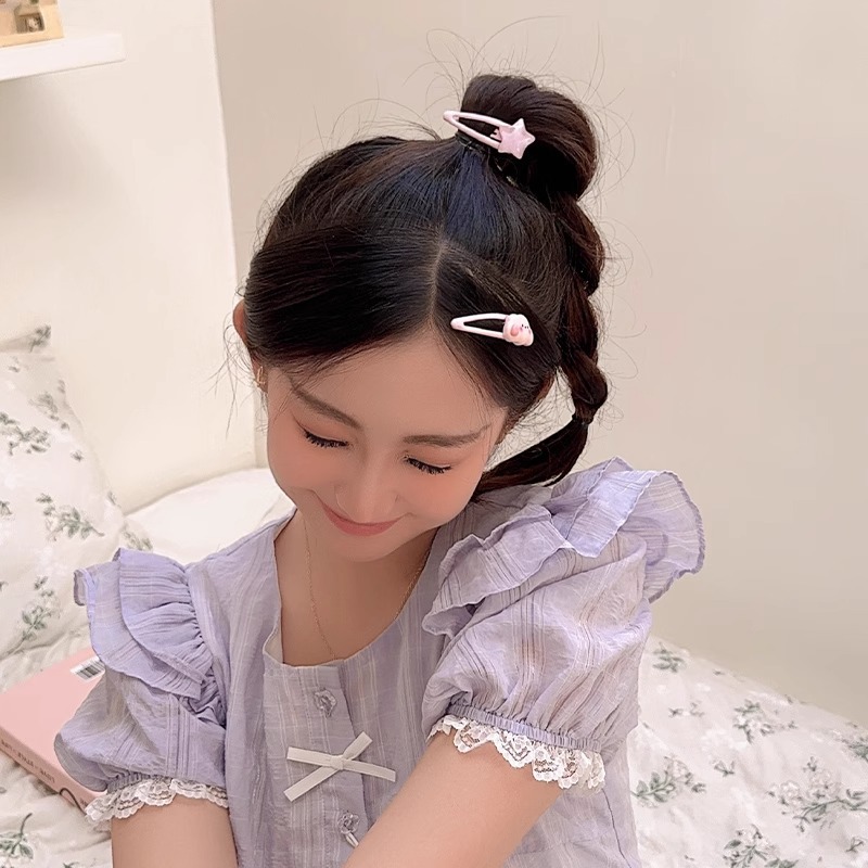 Kẹp Tóc Hình Đám Mây Hồng Kiểu Hàn Quốc Dễ Thương Cho Bé Gái
