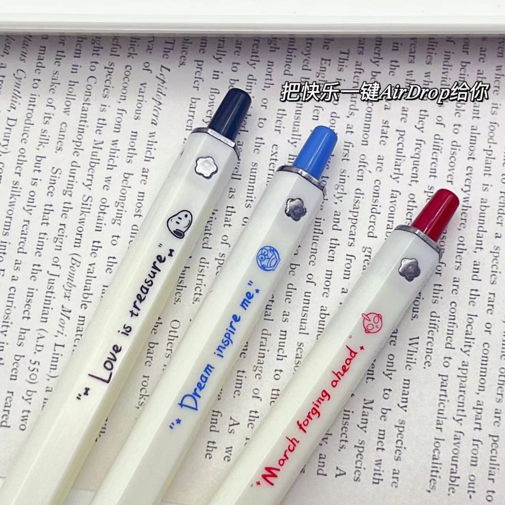 Bút Mực Đen Nhanh Khô Ngòi 0.5mm In Họa Tiết Hoạt Hình Chất Lượng Cao Cho Học Sinh