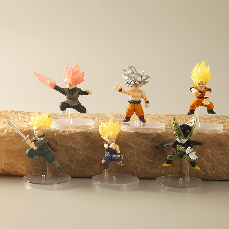 Set 6 Mô Hình Nhân Vật son goku no goku son gohan torankusu zamasu cell Bằng pvc