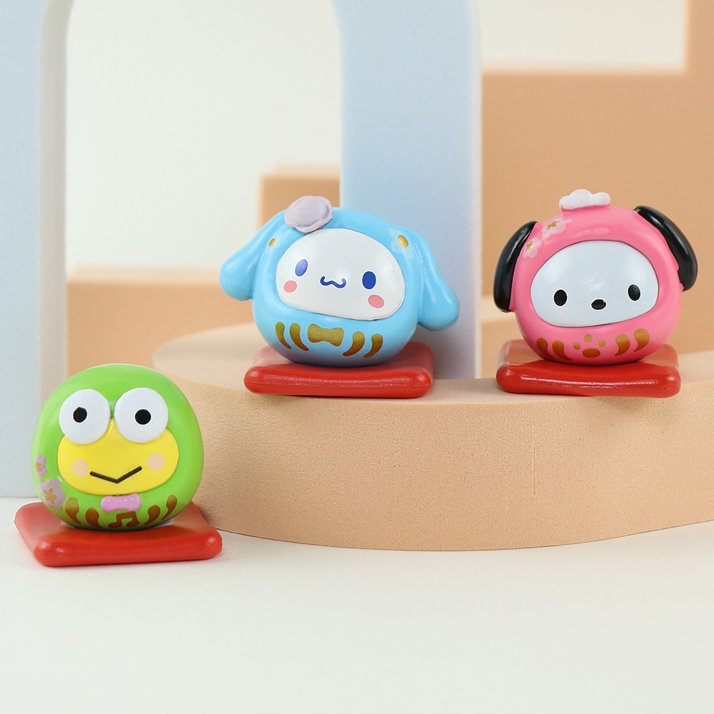 SANRIO Set 6 Mô Hình Mô Phỏng Nhân Vật Phim Hoạt Hình kuromi keroppi Cinnamoroll my melody pom pom purin q 3.4-4.2cm Bằng pvc