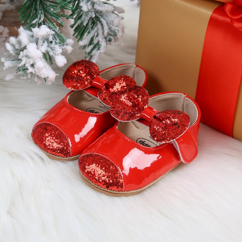 Giày đế mềm chống trượt BCBL phong cách Giáng Sinh cho bé gái