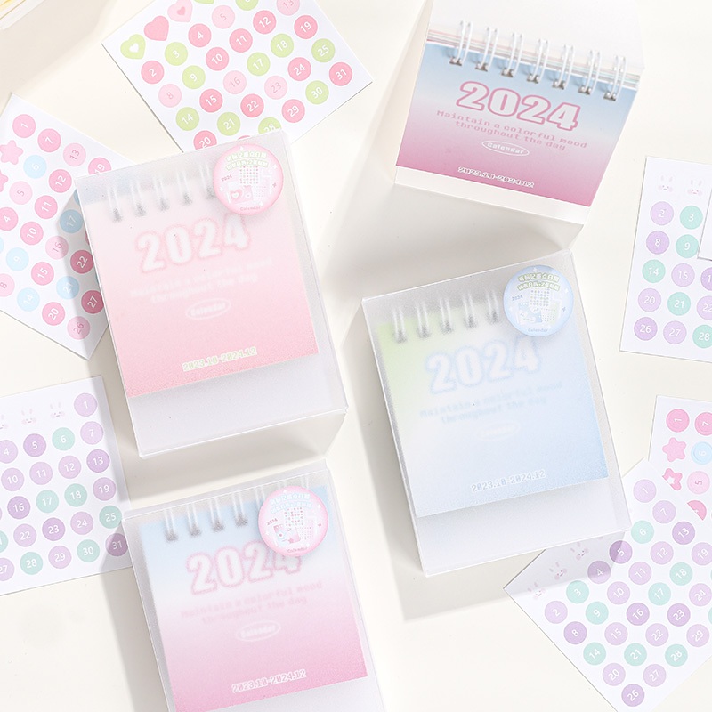 Mr. Paper  Vào năm 2024 kiểu lịch Ins style Tượng đơn Ngọt hệ mini Màn hình màn hình DaKa TaiLi Tháng lịch
