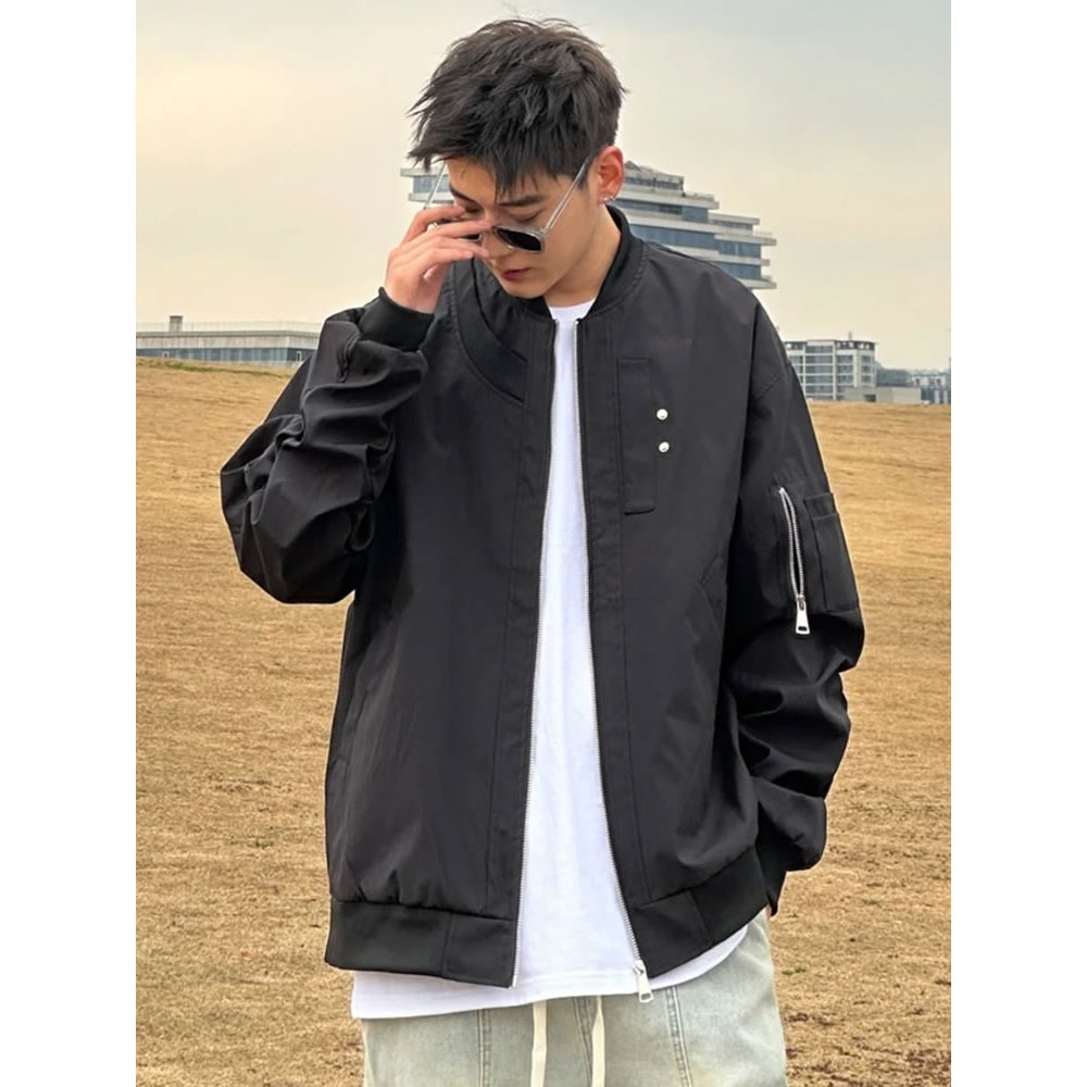Áo khoác bóng chày VUNC dáng rộng phong cách Mỹ thời trang cho nam