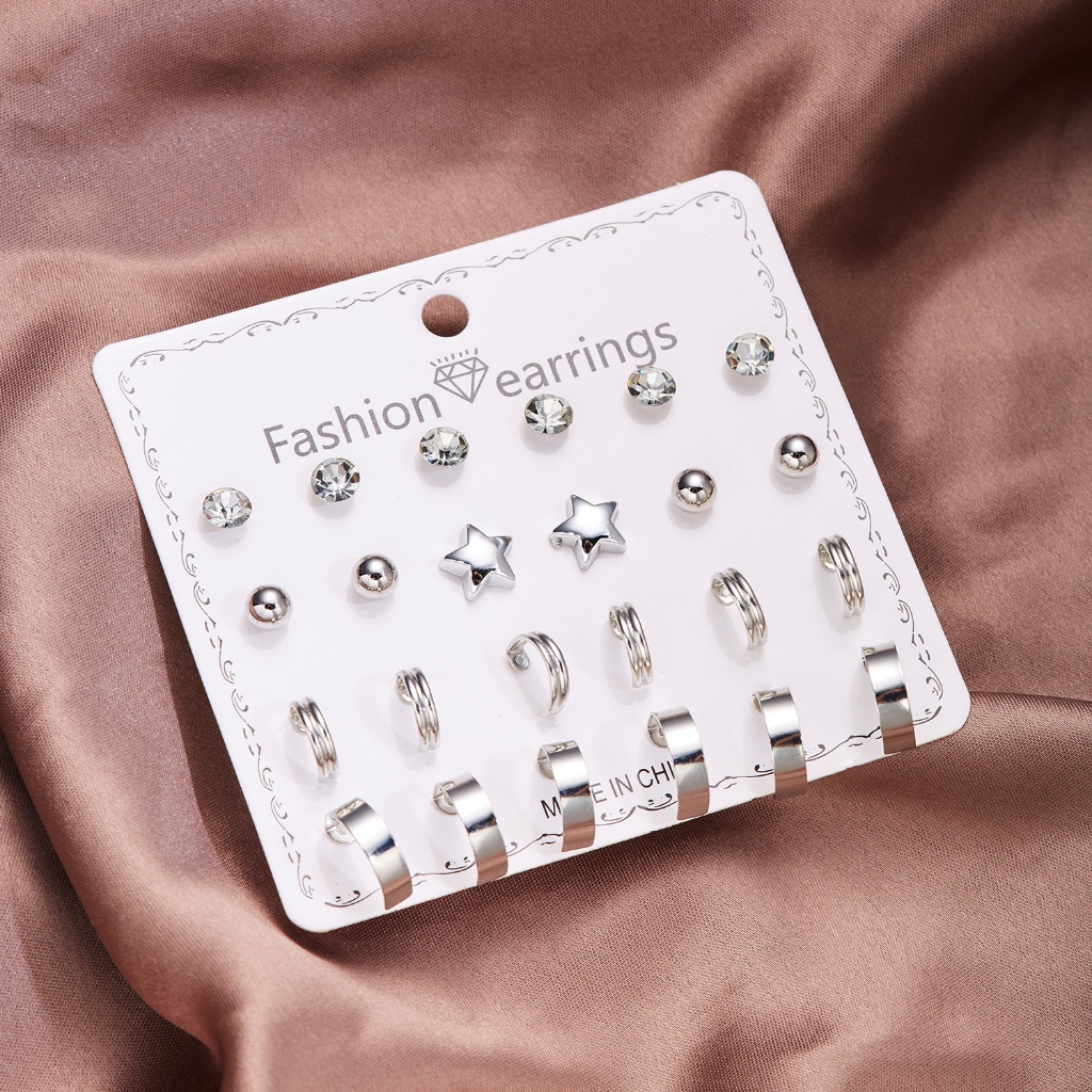 1 set 12 Cặp Bông Tai Nữ Thời Trang Hàn