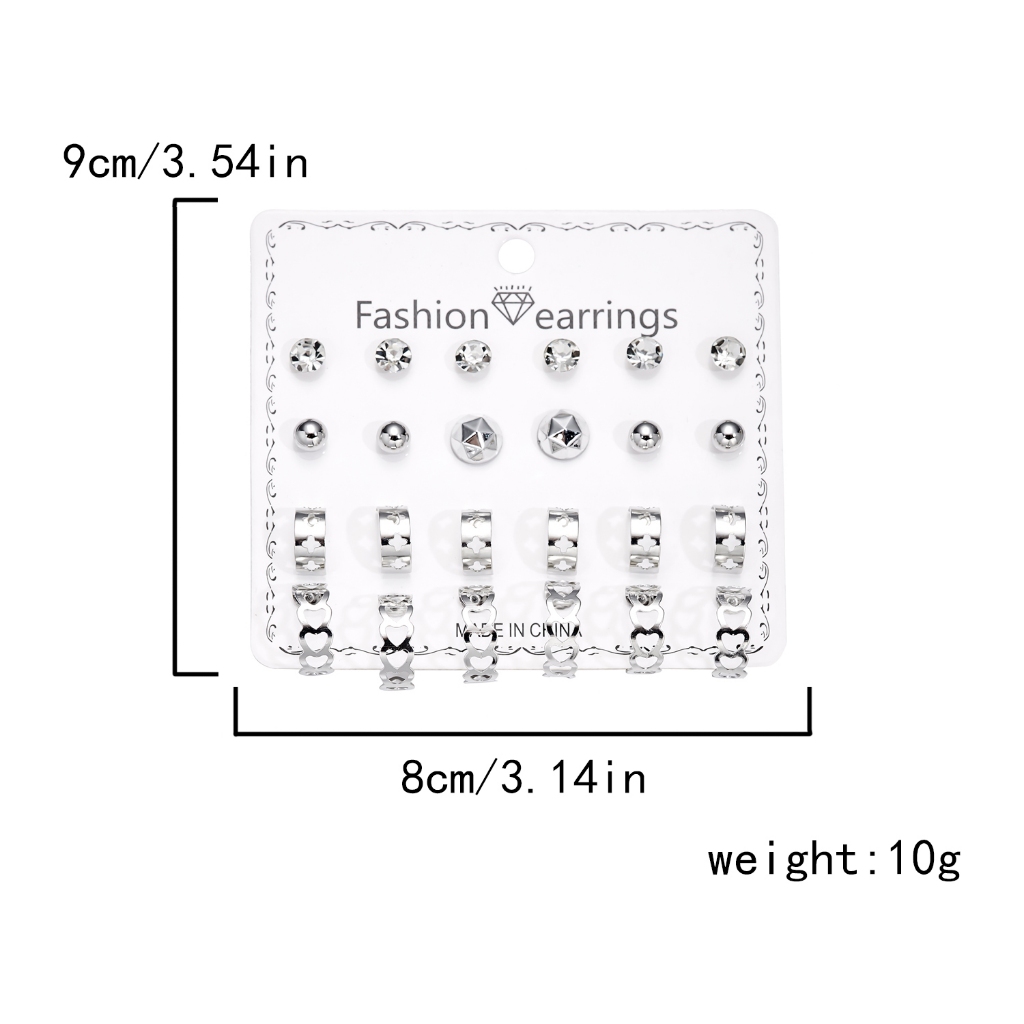 1 set 12 Cặp Bông Tai Nữ Thời Trang Hàn