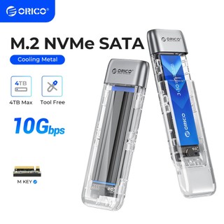  Orico M.2 MVMe   SATA SSD Vỏ NVMe Vỏ hợp kim kẽm Công cụ miễn phí 10Gbps M.2 sang USB Type C Bộ chuyển đổi bên ngoài trong suốt Hộp M.2 di động  TXM2  