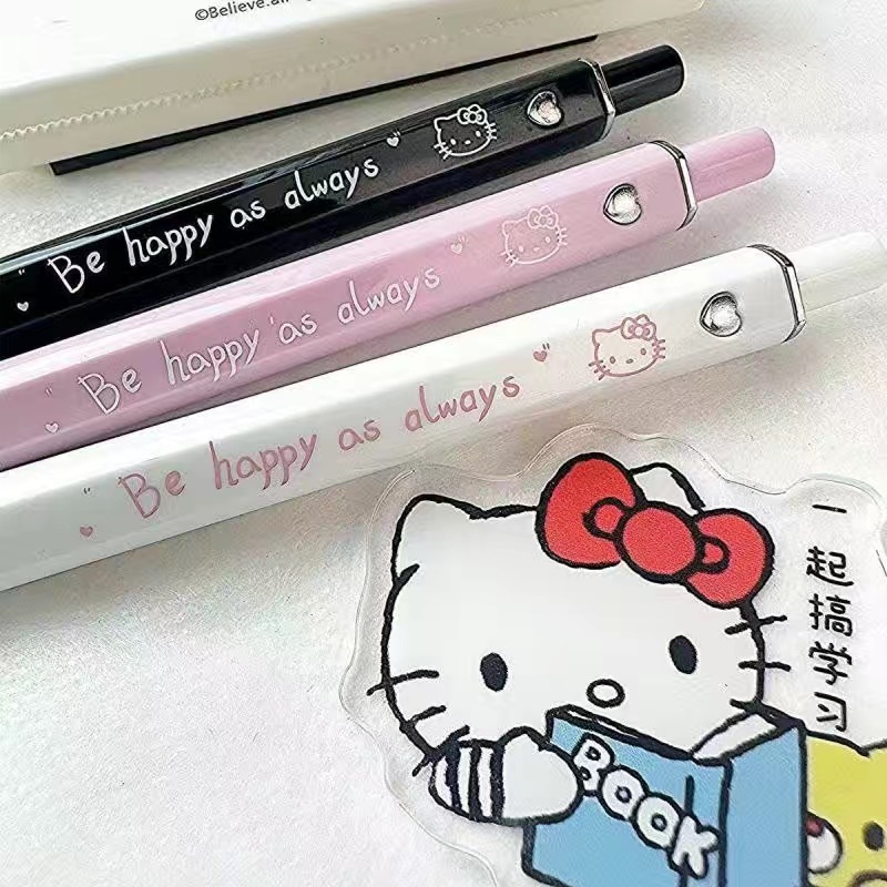 Bút Mực Đen Nhanh Khô Ngòi 0.5mm In Họa Tiết Hoạt Hình Chất Lượng Cao Cho Học Sinh