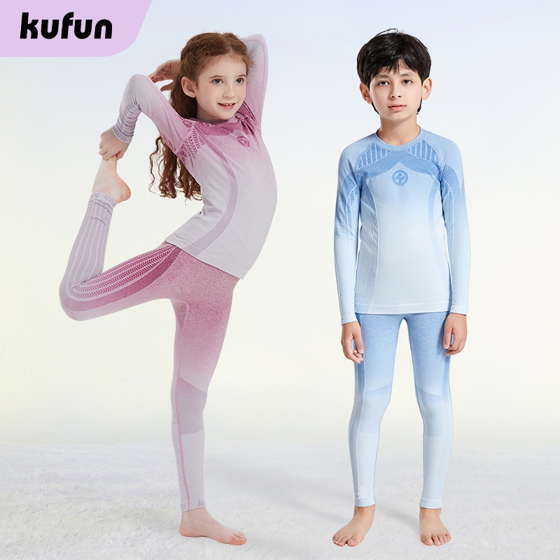 Bộ đồ phơi nhanh trượt tuyết KUFUN có chức năng nén ấm áp Đồ lót cho trẻ em leo núi ngoài trời và th