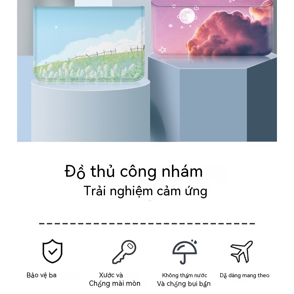 Túi chống sốc Laptop, Macbook da PU cao cấp chống nước 13.3 inch, 14 inch, 15.6 inch - Túi xách đựng Laptop có quai cầm