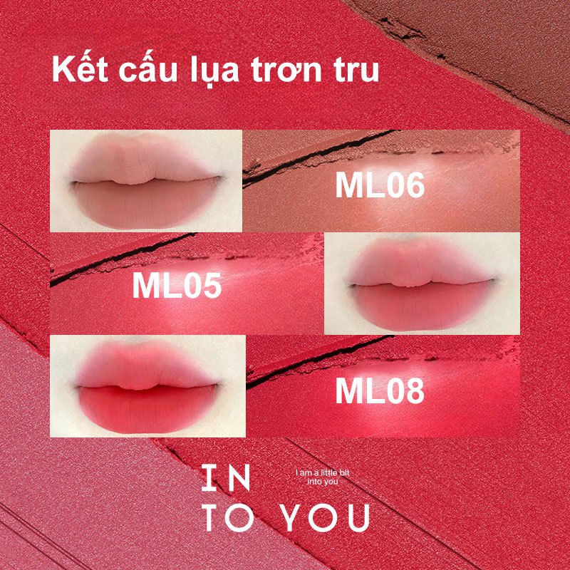 INTO YOU Son Môi Màu Nhung Lì Làm Đều Màu Và Mịn Môi Lâu Trôi Chính Hãng