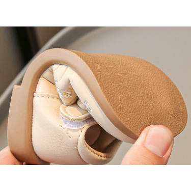 Giày Da Đế Mềm Đính Nơ Thêu Hoa Dành Cho Bé Gái